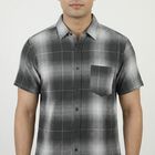Men's Olive Green Cotton Button Down Casual Shirt, Olive, small