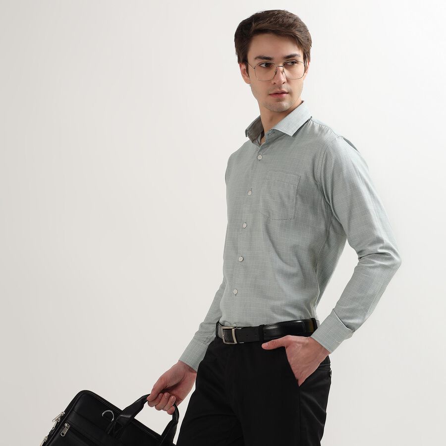 Men's Formal Shirt, Light Green, large image number null