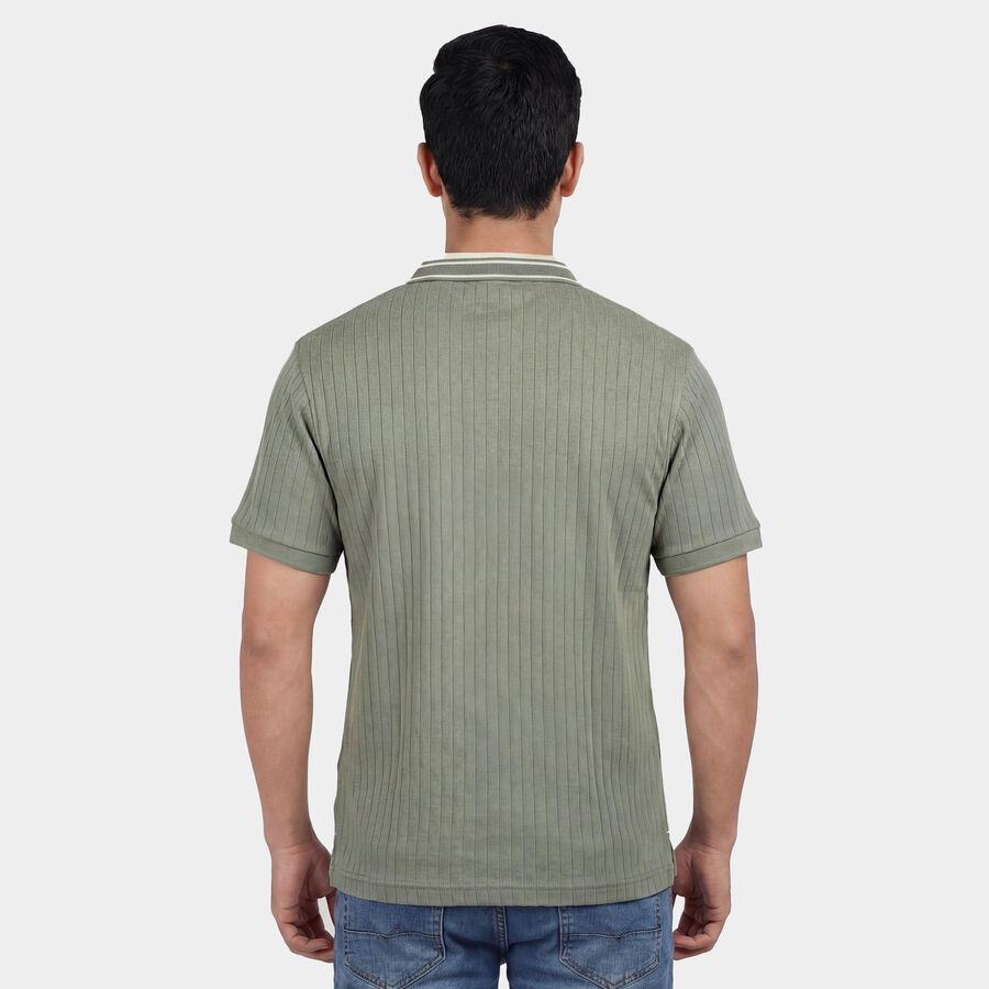 Men's Light Green Polo Collar Classic T-Shirt, Light Green, large