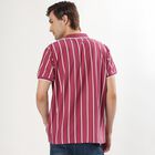Men's Light Pink Polo Neck Striped T-Shirt, Light Pink, small image number null