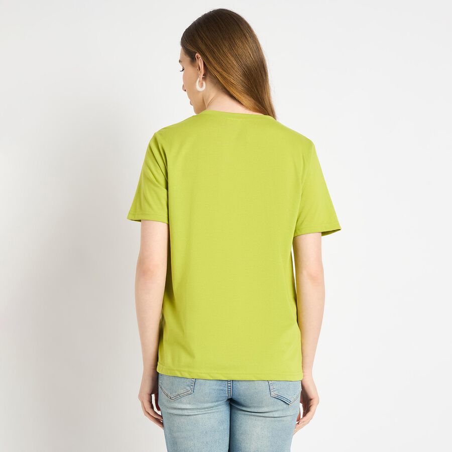 Ladies' Round Neck T-Shirt , Neon Green, large