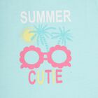 Infants' Aqua Blue Cotton Sleeveless Top and Pink Skirt Set, Aqua, small