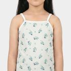 Girls' Mint Green Cotton Straight Neck Sleeveless Vest, Light Green, small