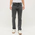 Men's Charcoal Black Slim Fit Faded Jeans, गहरा ग्रे, small