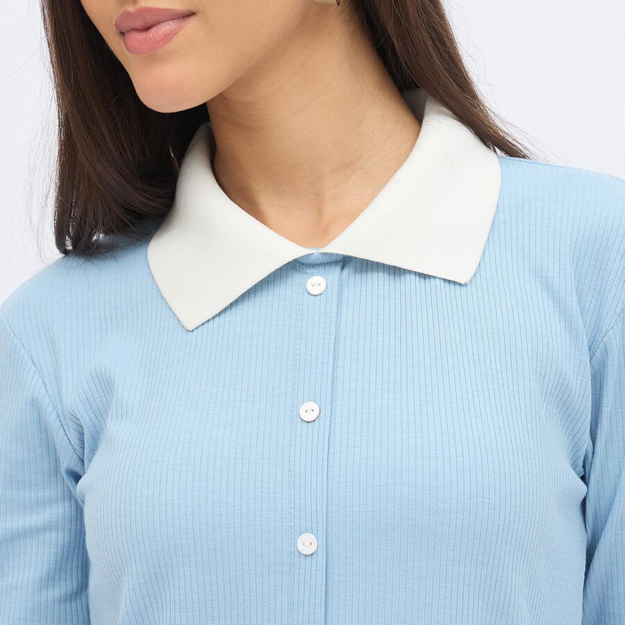 Women's Light Powder Blue Classic Shirt, हल्का नीला, large image number null