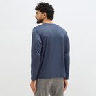 Men's Midnight Blue Round Neck Casual T-Shirt, Mid Blue, small image number null