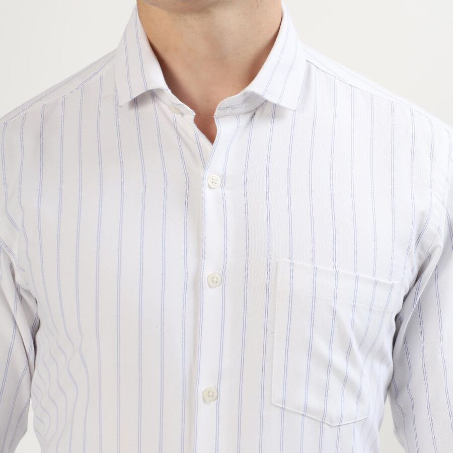 Men's Snow White Classic Collar Formal Shirt, सफ़ेद, large image number null