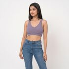 Women's Lilac V-Neck Sports Bra, Lilac, small