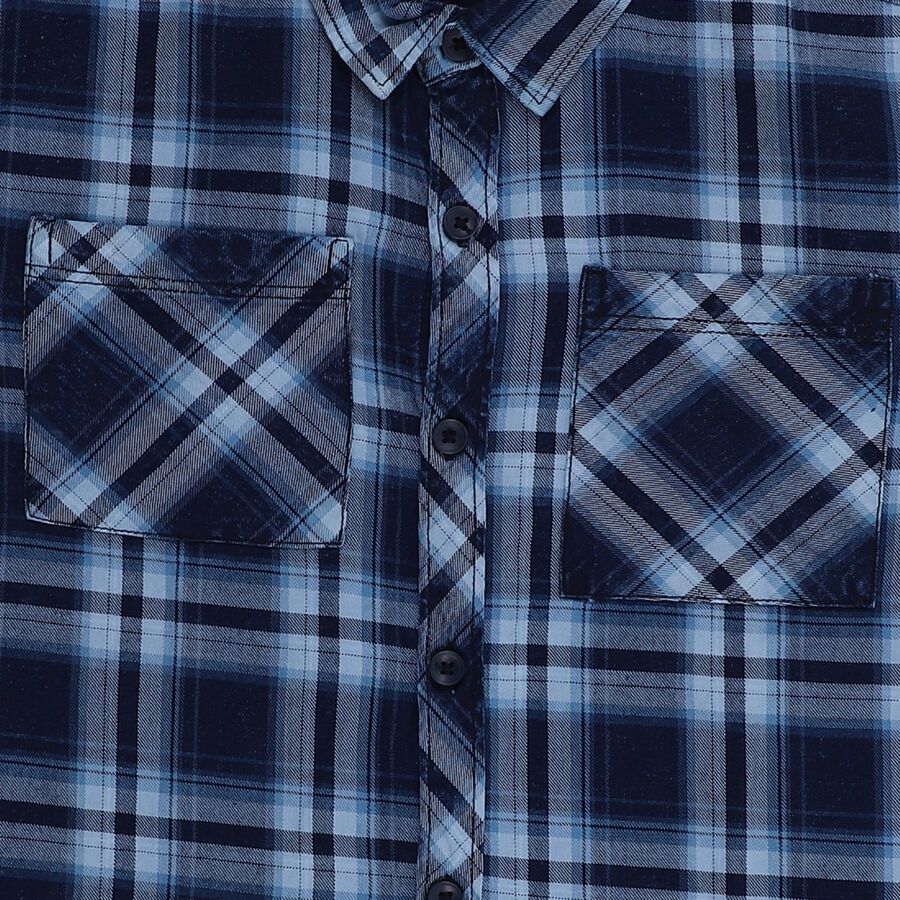 Boys' Casual Shirt, Mid Blue, large image number null