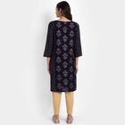 Printed Straight Kurta, Navy Blue, small image number null