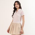 Women's Beige Polo Neck Classic Polo T-Shirt, गहरा पीला, small