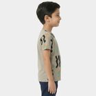 Boys Charcoal Cotton Round Neck Casual T-Shirt, चारकोल, small