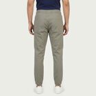 Men's Grey Slim Fit Casual Trousers, Light Grey, small