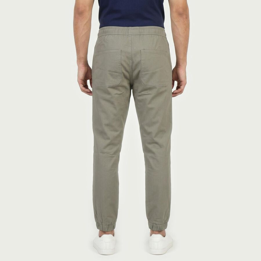 Men's Grey Slim Fit Casual Trousers, Light Grey, large