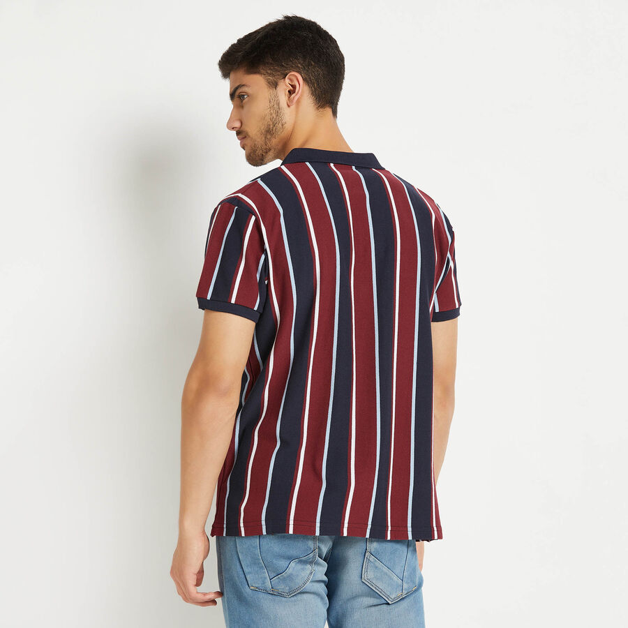 Stripes Polo Shirt, Maroon, large image number null