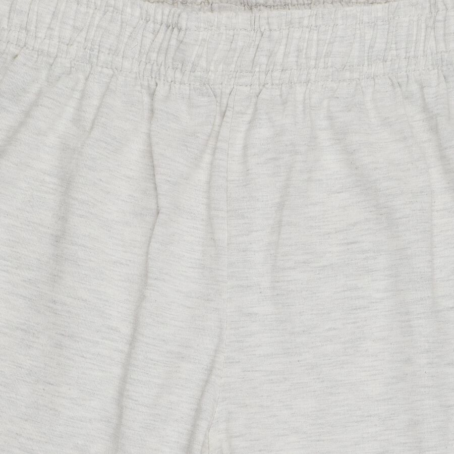 Boys' Ecru Melange Cotton Blend Elastic Waist Pyjama, Ecru Melange, large