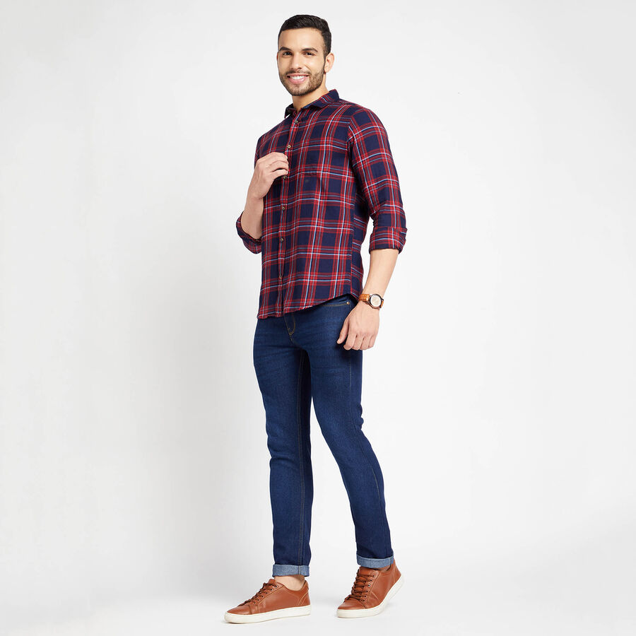 Cotton Checks Casual Shirt, Red, large image number null