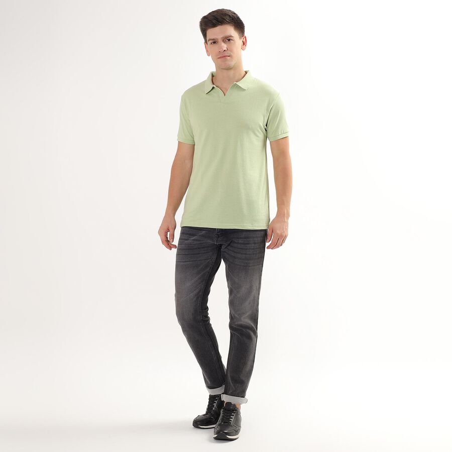 Men's Light Sage Green Polo Neck T-Shirt, Light Green, large image number null