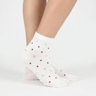 Women's White Regular Fit Polka Dot Pack of 1 Socks, सफ़ेद, small