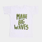 Boys Bright Snow White Crew Neck Casual T-Shirt, White, small image number null