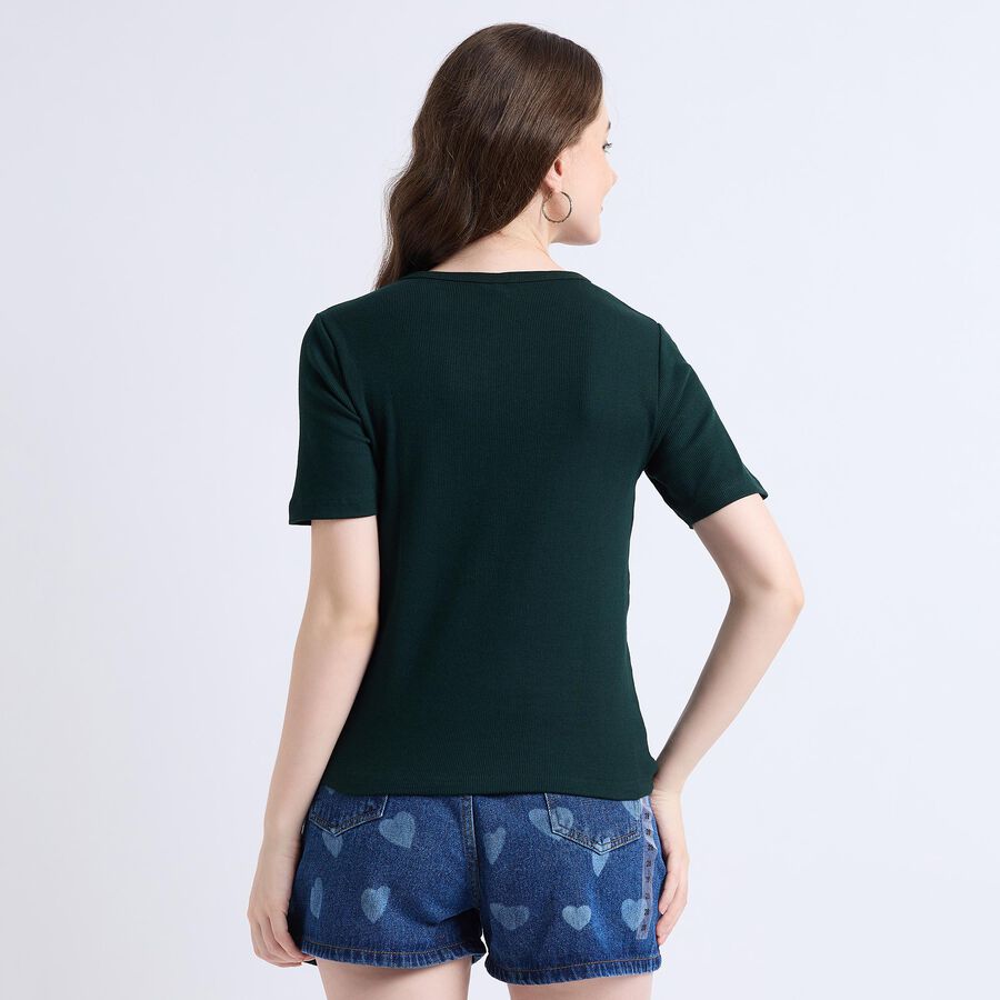 Ladies' Round Neck T-Shirt , Dark Green, large image number null