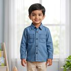 Boys Light Blue Casual Shirt, Light Blue, small