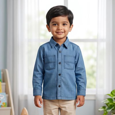 Boys Light Blue Casual Shirt
