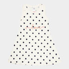 Girls Cotton Frock, Off White, small image number null