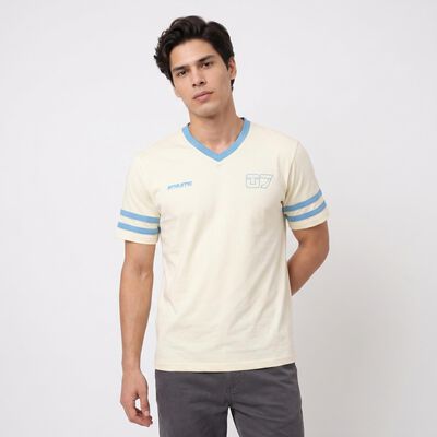 Men's Off White V-Neck Regular T-Shirt