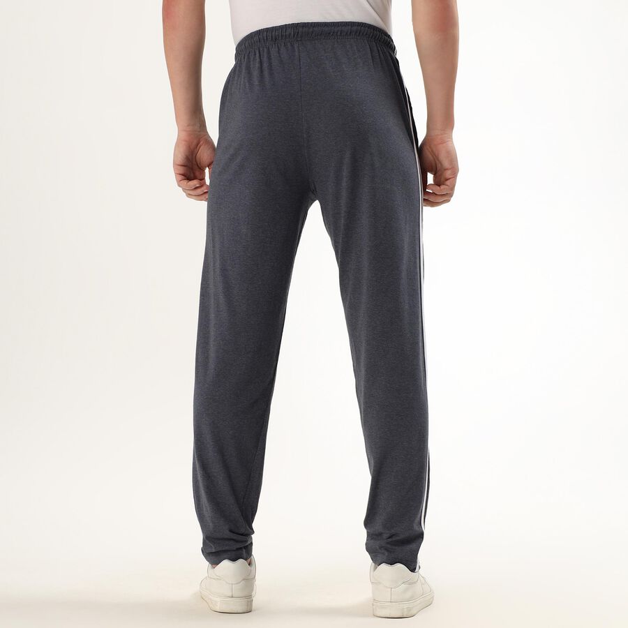 Men's Charcoal Grey Slim Fit Track Pants, Melange Blue, large image number null