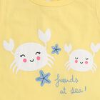 Infants' Light Yellow Cotton Sleeveless Top and Floral Shorts Set, Yellow, small image number null