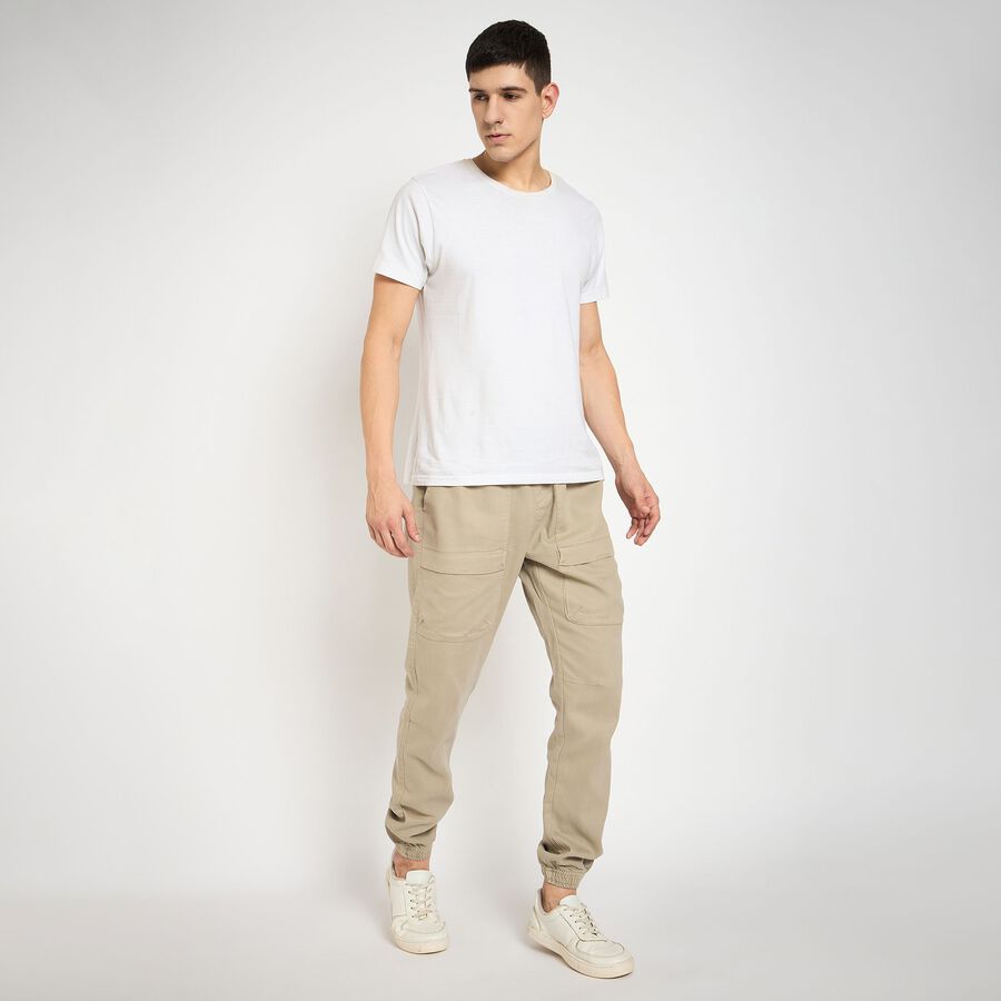 Men's Slim Fit Casual Trousers, हल्का ग्रे, large image number null