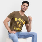 Cotton Round Neck T-Shirt, Olive, small image number null