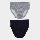 Boys' Grey and Navy Regular Fit Printed and Solid Briefs, हल्का ग्रे, small