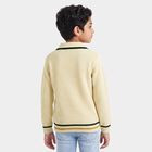 Boys Cream Polo Neck Knitted Pullover, ऑफ व्हाइट, small