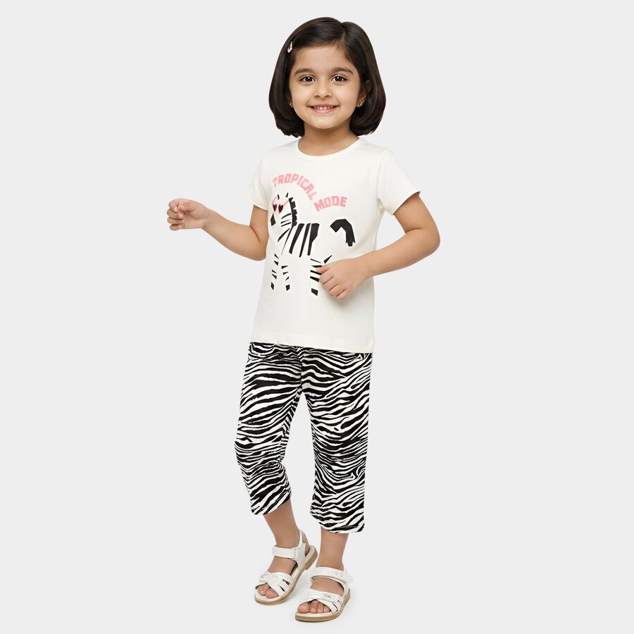 Girls Beige Casual Upper and Bottom Set, गहरा पीला, large