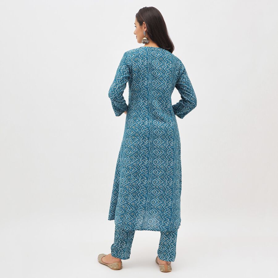 Women's Rich Teal Embroidered Ethnic Set, Teal Blue, large image number null