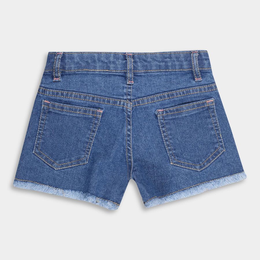 Girls' Shorts, मध्यम नीला, large