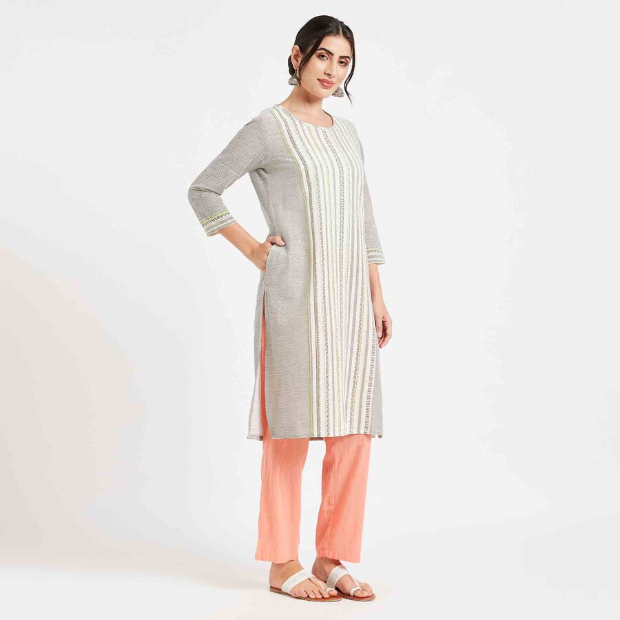 Printed Kurta, Off White, large image number null