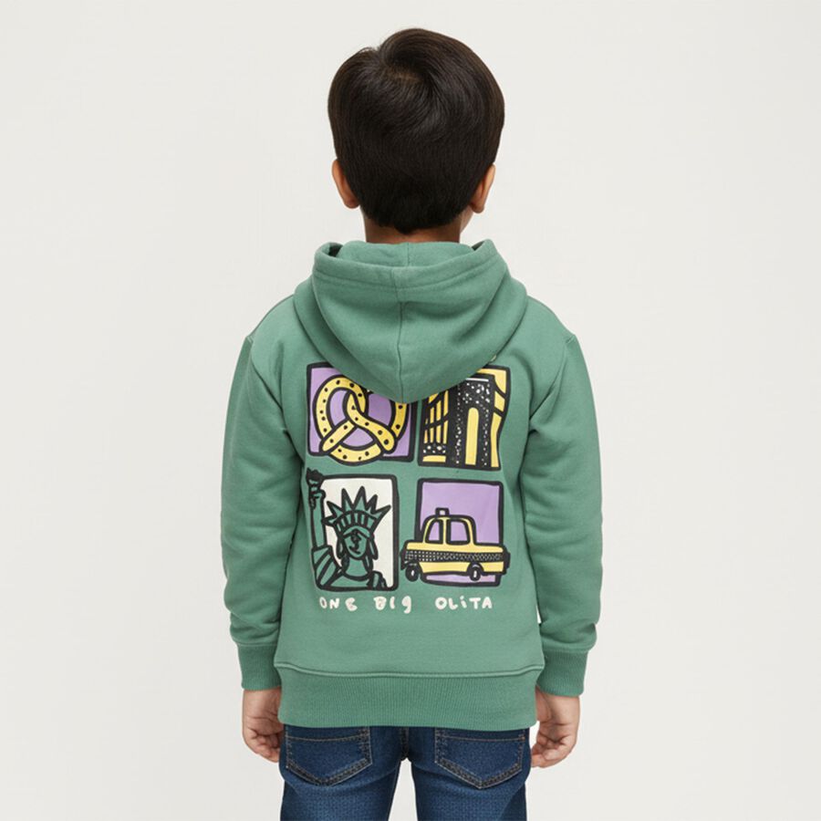 Boys' Sweatshirt, हल्का हरा, large image number null