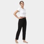 Women's Black Regular Fit Solid Lounge Pyjama, काला, small