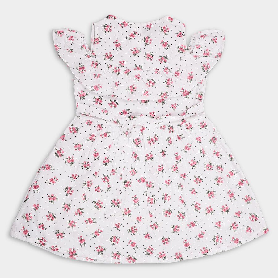 Girls' 100% Cotton Frock, ऑफ व्हाइट, large image number null