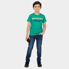 Boys' Half Sleeves T-Shirt, गहरा हरा, small