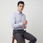 Men's Light Blue Spread Collar Classic Formal Shirt, Light Blue, small