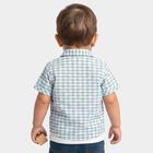 Infants Green Cotton Camp Collar Shirt, हल्का हरा, small