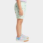 Girls' Mint Green Regular Fit Printed Bloomer Shorts, Light Green, small