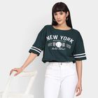 Ladies' 100% Cotton Crop  Top, गहरा हरा, small image number null