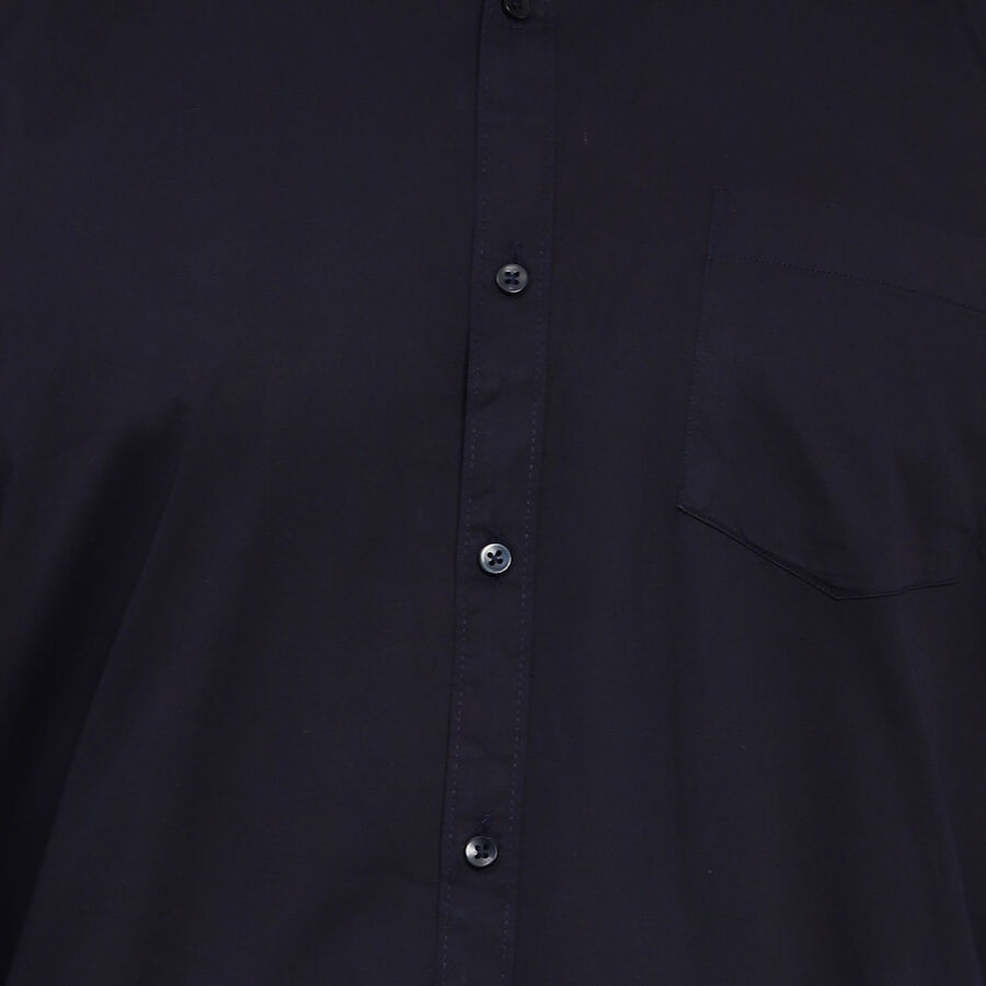 Cotton Solid Casual Shirt, Navy Blue, large image number null