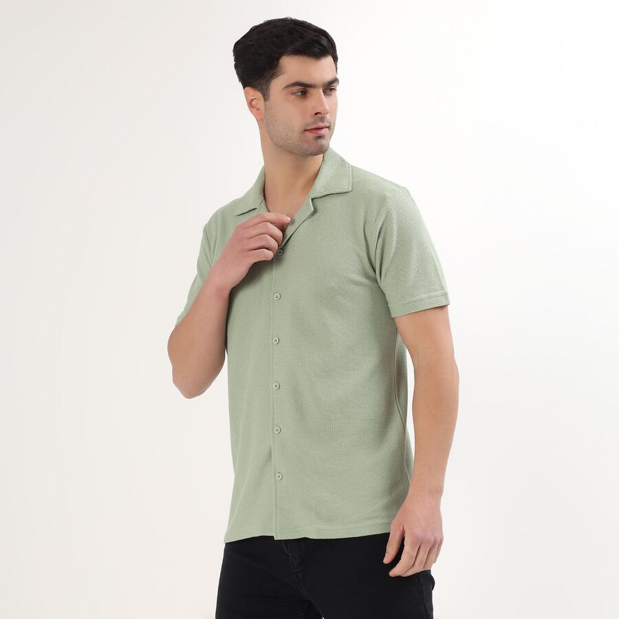 Men's Light Sage Green Cuban Casual Shirt, Light Green, large