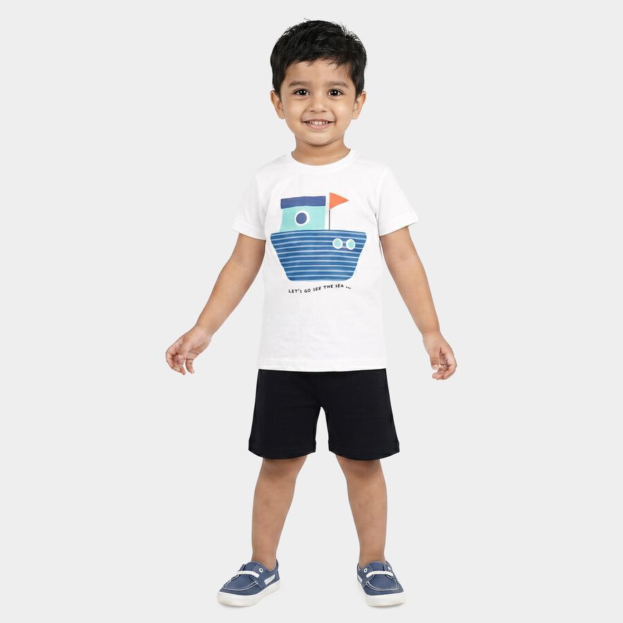 Boys' Knit Baba Suit, White, large